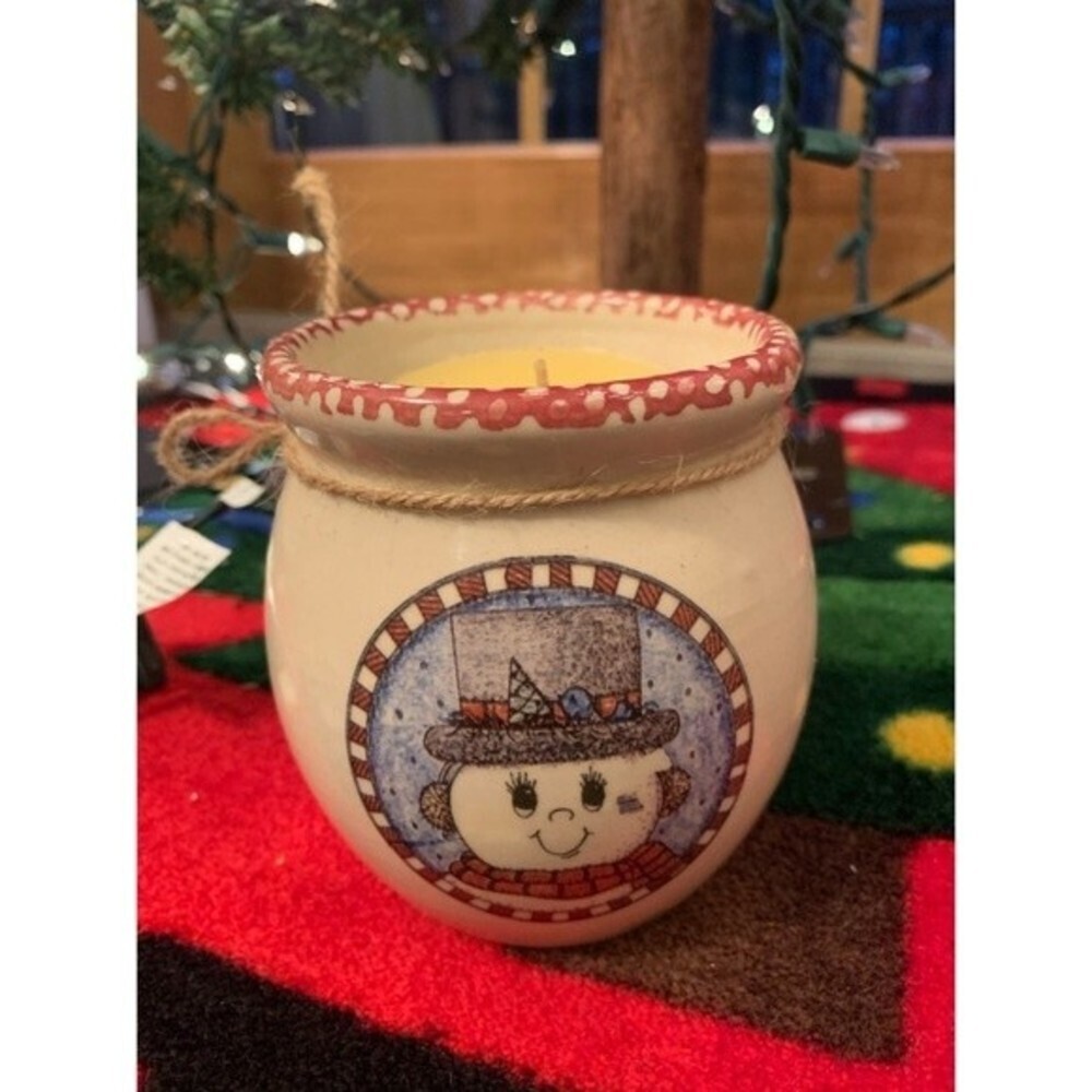 Snowman Ceramic Candle